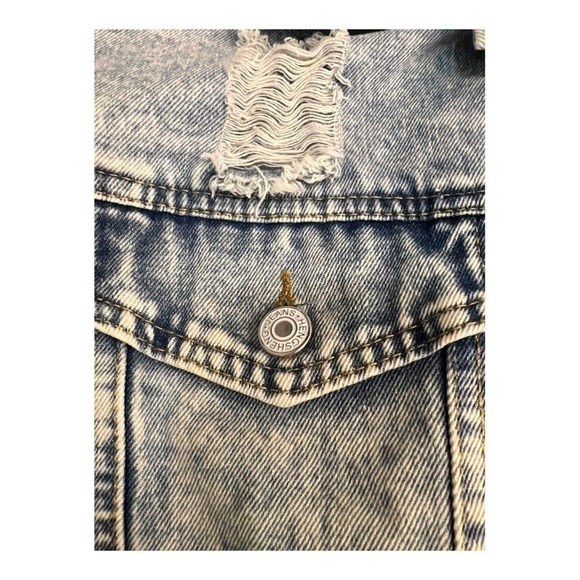 Jean Jacket Acid Wash Cropped Destroyed Size Xs - Picture 5 of 10